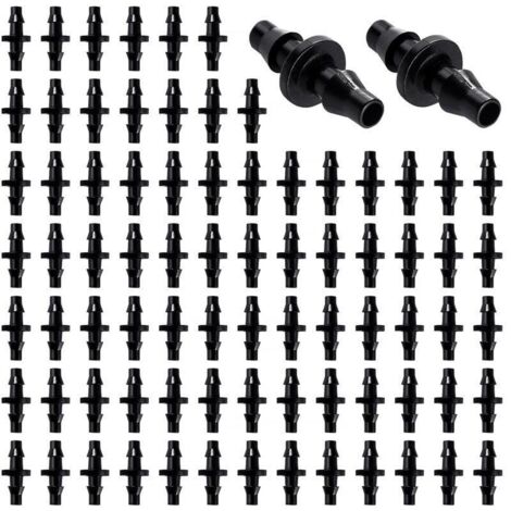 80 Pièces 4/7 mm Connecteurs de Tuyaux, Connecteurs Barbelés de Tuyaux D'Irrigation, Irrigation de Pelouse Raccord Connecteur Goutte 1/4 Pouce, pour Système D'irrigation (1/5)