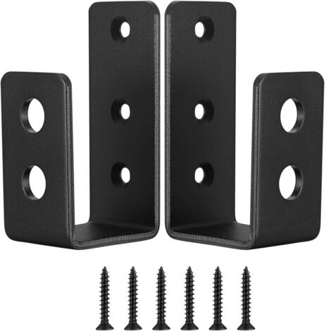 Sollbry Lot de 2 pinces de barricade en U pour porte de sécurité, supports de porte robustes pour la maison (1/5)