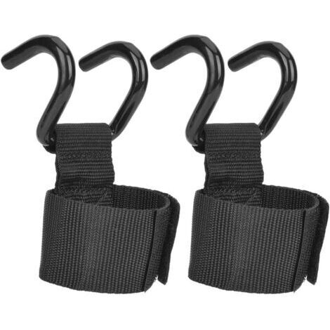 Sollbry Lot de 2 Crochet Musculation, Crochet de Levage en Acier avec Grip Antidérapant Bandage de Poignet pour Fitness,Crossfit, Haltérophilie (1/4)