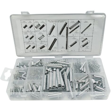 Sollbry Ressort de Compression et Rallonge, Assortiment en Acier en Métal de Traction, Tension Pression et Goupilles Ressorts avec Boîte de Rangement - 200 Pcs (1/5)