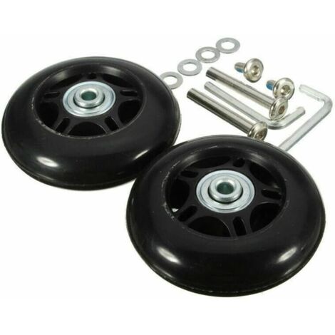 Sollbry Kit de remplacement de roue de valise, roues universelles en caoutchouc, outil de roulement pivotant (jeu de 2 temps), 64mm × 18mm (1/4)