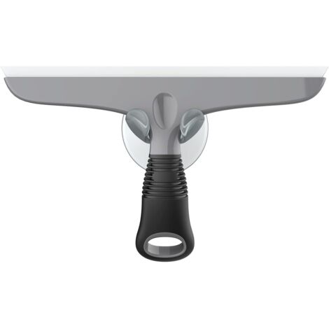 Sollbry Raclette en Silicone avec Support Ventouse, Raclette Polyvalente pour Vitre, Pare-Brise de Voiture, Fenêtre, Porte de Douche, Salle de Bain, Raclette Tout Usage, Noir et Gris (1/4)