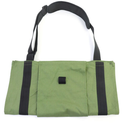 Sollbry Support en bois pour bois de chauffage, sac de rangement ergonomique en toile de grande capacité, organisateur de rangement portable pour camping en plein air, sac de transport vert pour (1/5)
