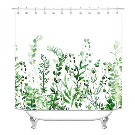Sollbry Rideau de Douche en Polyester Anti-Moisissure 180x200 cm, Rideau de Salle de Bain en Tissu Lavable à Impression Numérique avec 12 Crochets Gratuits (1/3)