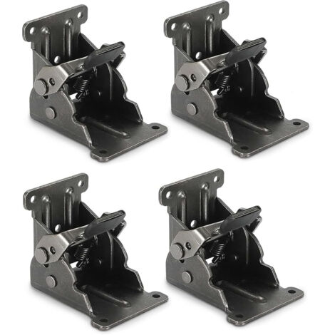 Sollbry 4 Pcs Charnière pliante autobloquante 90, support pliable, Charnières Pliable Invisible, verrouillage extension table support d'étagère pliable en tôle d'acier pour table de travail (1/5)