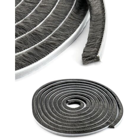 Sollbry 2 Pièces Joint Brosse Porte Coulissante, Bande De Brosse Autocollant, Joint Brosse, Pour Fenêtres Et Portes Mobiles, 9 MM X 15 MM X 10 M (1/5)