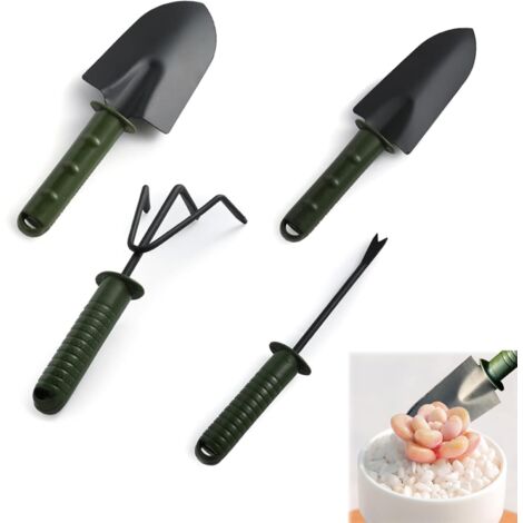Sollbry 4 pièces ensemble d'outils de jardinage Mini Kit de jardinage outils antirouille (1/5)