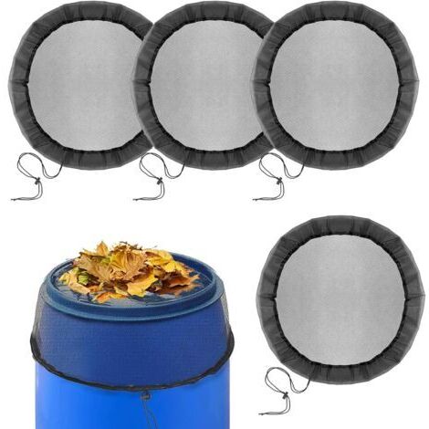 Sollbry 4 Pcs Filet pour Citerne De Pluie, Filet Recuperateur Eau, Filet De Protection Réglable pour Les Feuilles Et Les Petits Animaux, Housse pour Tonneau De Pluie Ronde (80cm) (1/5)