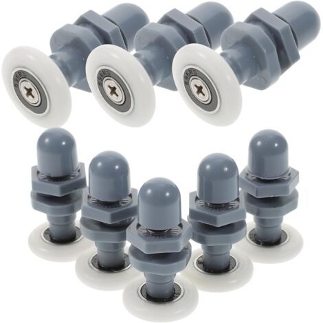 Sollbry pièces roulettes de douche quincaillerie de porte de douche glissières de porte coulissante en verre de salle de bains roues de porte en verre rouleaux de porte de douche de remplacement pièce (1/3)
