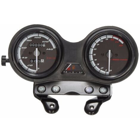 Sollbry Compteur de vitesse moto double jauge d'odomètre adapté pour YBR 125 DC 12V jauge d'huile moto 12000 tr/min LCD odomètre compteur de vitesse moto