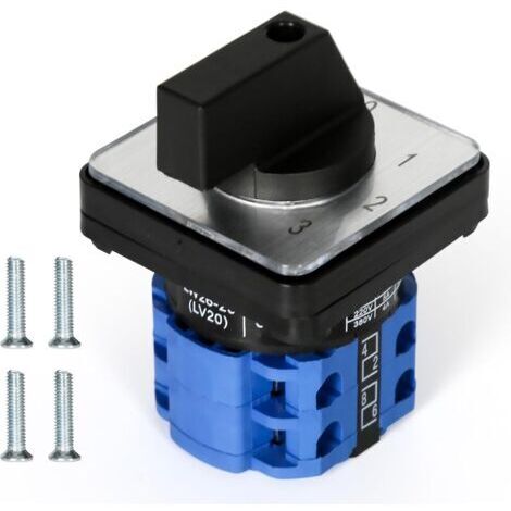 Sollbry Interrupteur rotatif Universal 4 Position 8 Terminales Sélecteur de Came Rotatif Interrupteur Rotary Cam Commutateur Inverseur 20A LW26-20/2