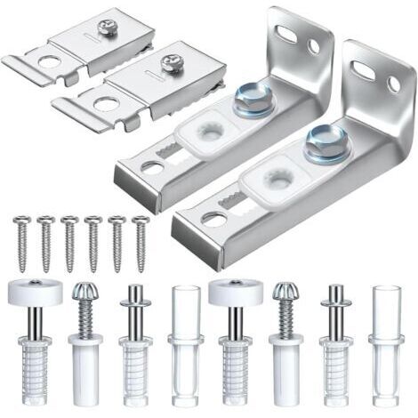 Sollbry 2 Pcs Kit de Quincaillerie Porte Coulissante Pliante,Pièces de Rechange pour Porte Pliante, Comprend des Pivots Supérieurs et Inférieurs, Support et une Roue de Guidage pour Rail (1/5)
