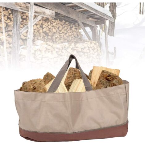 Sollbry Portable Grande Capacité, grande capacité Oxford tissu bûches sac de Bûches En Tissu Sac transport brindilles branche rangement De Transport Brindilles Stockage La Direction Bois Chauffage et (1/5)