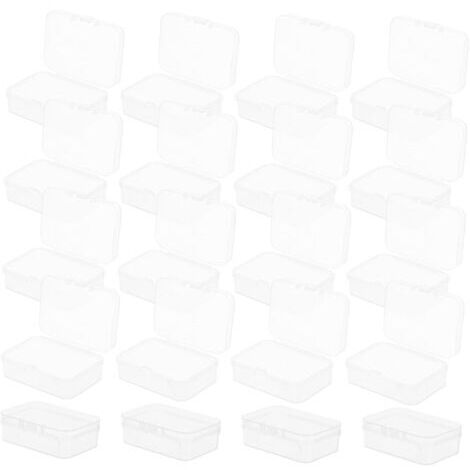 Sollbry 20 pièces Lot de Boîtes de Rangement Plastique Transparentes avec Couvercles Compactes et Légères pour Petits Objets Bijoux Perles Cartes de Visite Organisateur Portable et Facile (1/5)