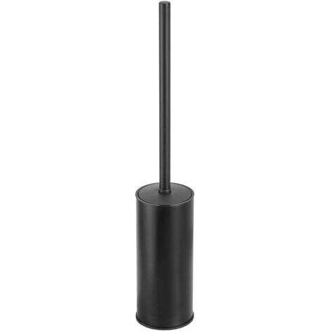 Sollbry Porte-brosse de toilette autoportant pour salles de bains Support de brosse de toilette en acier inoxydable 304 Rangement et organisation rond Résistant à la rouille 18 pouces de haut ， Noir (1/4)