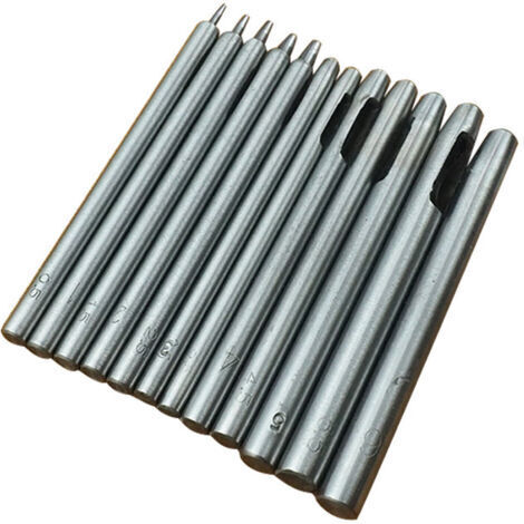 Sollbry 10 Pièces Emporte Pièce cuir, Poincon Creux Poinçon en Cuir Poinçon Creux en Acier Rond Set Outils de Perforation de Trou Creux de Cuir Pour Bracelet De Montre Ceinture 0.5mm-5mm