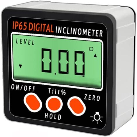 Sollbry Détecteur d'angle de Niveau numérique inclinomètre de jauge d'angle de rapporteur étanche IP65 avec Base magnétique à rainure en v/0360 degrés (1/4)