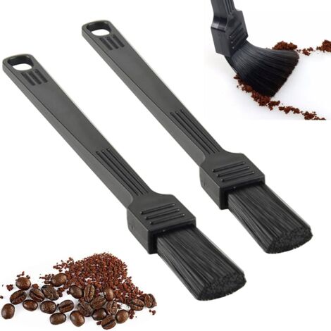 Sollbry Lot de 2 brosses de nettoyage pour moulin à café, brosse de nettoyage à café, brosse de nettoyage pour moulin à expresso - Outils de nettoyage pour barista maison et cuisine (noir, 2 pièces) (1/5)