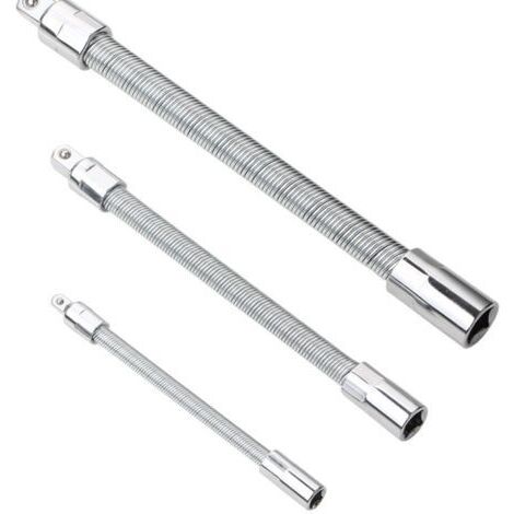 Sollbry Lot de 3 rallonges flexibles en acier inoxydable Argenté 1/4\ (1/5)