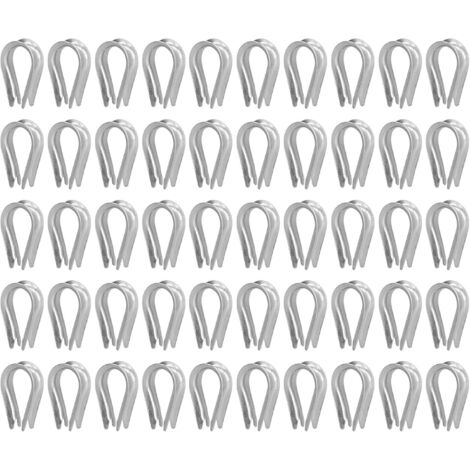 Sollbry 50 Pièces Dé à Coudre de Câble en Acier Inoxydable Outils de Gréement de Câble Cosses de Gréement Cosse de Voile(M4（4mm） (1/5)