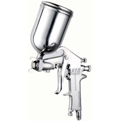 Sollbry Pistolet à Peinture, Pistolet à Air Comprimé F-75 Embout de Buse de 1,5 mm avec Tasse Supérieure de 400 Ml Alimentation Par Gravité Pistolet à Peinture pour Peinture De Voitures (1/5)