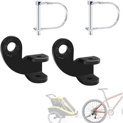 Sollbry Attelage pour Remorque à Vélo, 2 Pièces Connecteur en Attache Remorque de Vélo,Acier Attelage de Remorque de Vélo,Attelage de Remorque de Vélo pour Fret, Enfants et Chiens (1/5)