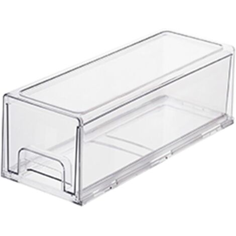 Sollbry Bacs de rangement empilables pour réfrigérateur avec tiroir coulissant, pour congélateur, armoire, cuisine, garde-manger (taille : 33,5 x 12,5 x 11 cm) (1/5)