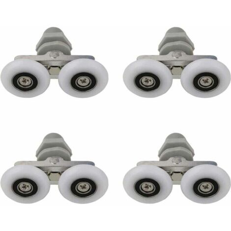 Satz mit 4 Doppelrollen 25 mm für Schiebetüren in der Dusche, Ersatzteile für Badezimmer. (1/5)