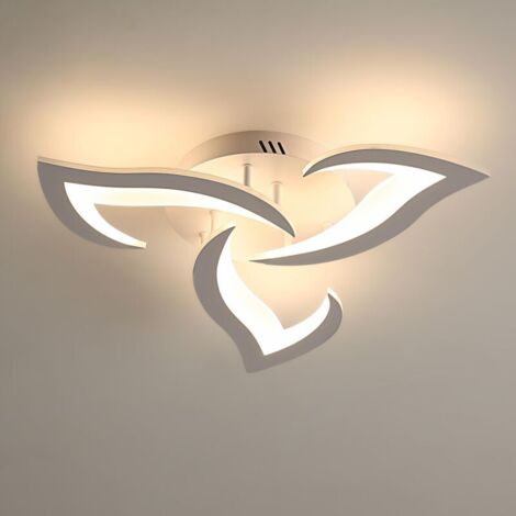 LED-Deckenleuchte, 36 W, 3060 lm, moderne Deckenleuchte, dreiflammige Acryl-LED-Deckenleuchte, geeignet für Wohnzimmer, Schlafzimmer und Küche, Durchmesser 58 cm (weiß), warmweißes Licht 3000 K. (1/5)