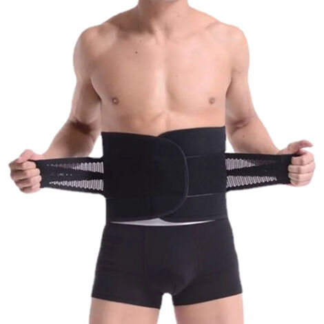 Verstellbarer Lendenwirbelstützgürtel für Sportarten, ideal für Männer und Frauen (Gewichtheben, Bodybuilding, Laufen, Basketball), schwarz, Größe L. (1/5)