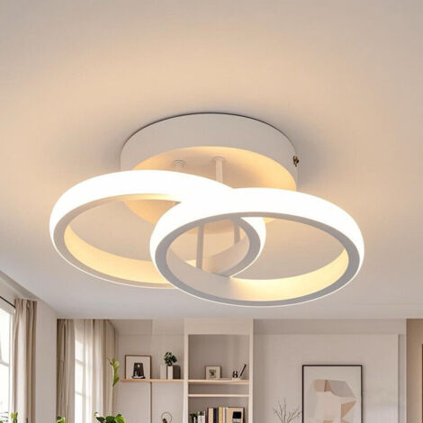 Runde LED-Deckenleuchte, 22 W, 2700 lm, moderne Leuchte, ideal für Flure, Schlafzimmer, Badezimmer, Küchen und Wohnzimmer. Warmweißes Licht (3000 K), Länge 24 cm [Energieklasse E] (1/5)
