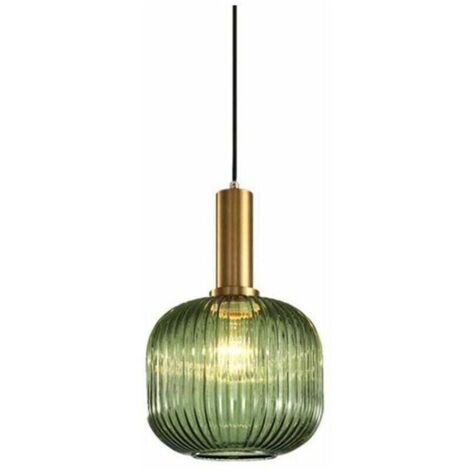 Kronleuchter im Retro-Industrie-Stil, Kronleuchter im Retro-Modern-Stil, Glaslampenschirm mit poliertem Messingfuß [Energieklasse A++] (1/5)