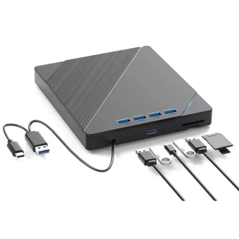 7-in-1 externes CD/DVD-Laufwerk, USB 3.0-Laufwerk für Windows-Laptop (Neu) - 7-in-1 externes CD/DVD-Laufwerk, USB 3.0-Laufwerk für Windows-Laptop (Neu) (1/5)