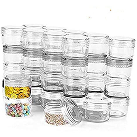 Aufbewahrungsbox aus Kunststoff für Perlen und Pailletten (12 Stück), ideal für Schmuckfläschchen und Verpackungskartons. (1/5)