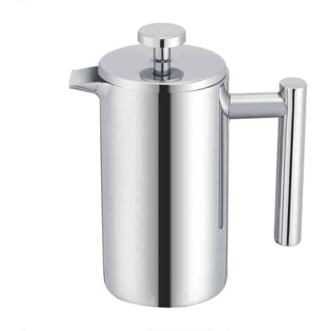 Doppelwandige French-Press-Kaffeekanne aus Edelstahl (mit Papierfilter), 350 ml