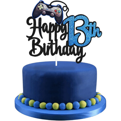Tortenaufsatz Videospielkonsole zum 13. Geburtstag - Blau - Tortenaufsatz Videospielkonsole zum 13. Geburtstag - Blau (1/5)