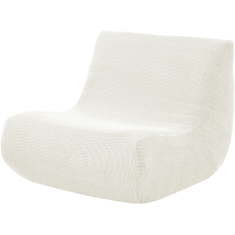 Weiße, elastische Stuhlhussen ohne Armlehnen, geeignet für Sofas, Poufs, Tatami-Matten und Sessel. (1/5)