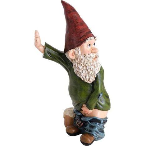 1 Gartenfigur, Gartenzwerg aus Polyresin, UV-beständig, wasserfest, Außendekoration, Geschenk (1/5)