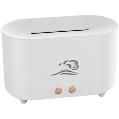 Luftbefeuchter – 1 Stück – ABS – 3D-LED-Flamme – Automatische Abschaltung – Büro/Schlafzimmer – 225 ml, Weiß (1/4)