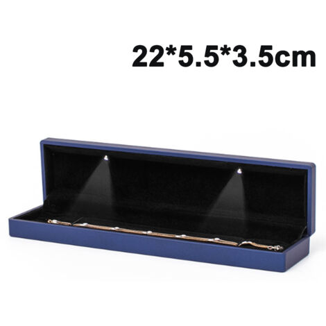 Schmuckkästchen für Damen, LED-beleuchteter Präsentationsständer für Anhänger/Armbänder/Halsketten, Geschenkaufbewahrungsbox (Halskettengröße) (1/5)