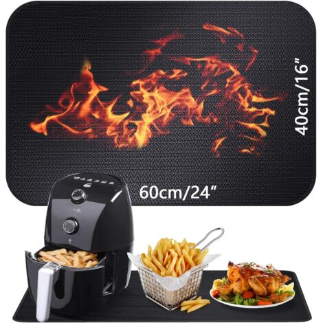 Feuerfeste Unterlage – 1 Stück – Glasfaser und Silikon – Hitzebeständig bis 500 °C – Für Fritteuse und Backofen – 40 x 60 cm (1/5)