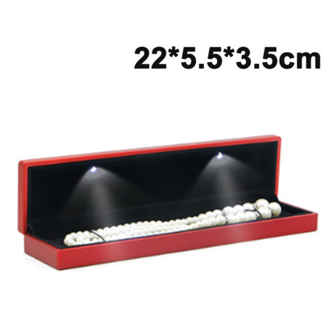 Schmuckkästchen für Damen, LED-beleuchteter Präsentationsständer für Anhänger/Armbänder/Halsketten, Geschenkaufbewahrungsbox (Halskettengröße) (1/5)