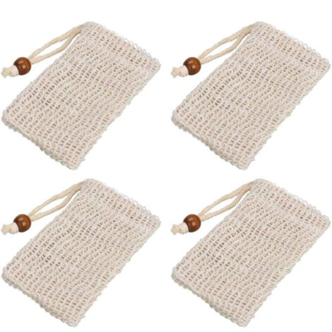 handgefertigte Seifenbeutel, natürliche Sisal-Schaumseifenbeutel, Aufbewahrungsbeutel für Seifenbeutel, zum Waschen. (1/5)