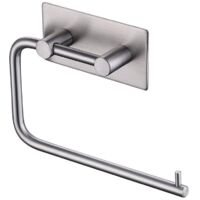 Selbstklebender, frei drehbarer Toilettenpapierhalter, Papierhandtuchrollenhalter aus gebürstetem Edelstahl 304, rostbeständige, gebürstete Oberfläche (silber).
