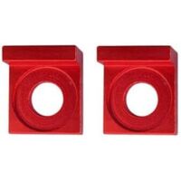 Stück 12 mm quadratischer roter Kettenspanner aus Aluminium für Offroad-Motorräder - 1 Stück 12 mm quadratischer roter Kettenspanner aus Aluminium für Offroad-Motorräder