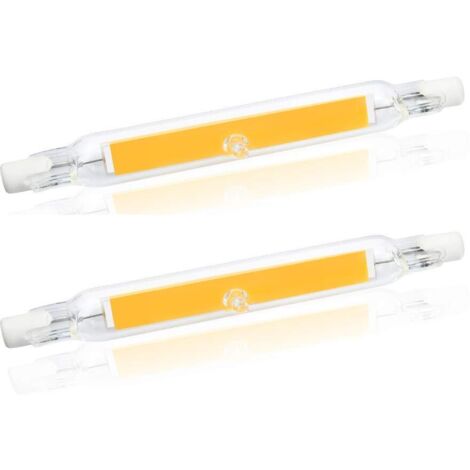 Ampoule LED 5W R7S 78MM J78 COB Filament, 500 lumens 360 degrés, équivalent à une ampoule halogène 30W 48W 50W, (2 pièces, blanc chaud 2700K)