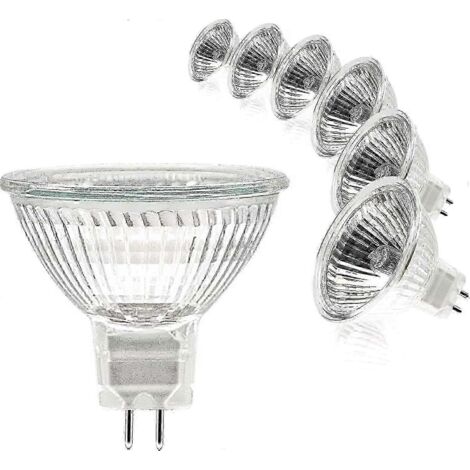 Ampoule halogène, ampoule spot MR16, ampoule 12 V 50 W, ampoule GU5.3, ampoule MR16 à intensité variable, ampoule halogène blanc chaud 2700 K, lot