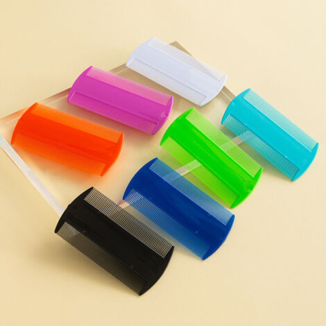 Lot de 4 peignes à poux multicolores en plastique pour détecter les poux de tête, peignes à dents fines pour animaux, enfants et adultes (couleurs aléatoires) (1/3)