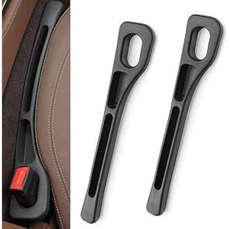 Comble-espaces pour sièges auto améliorés (Lot de 2) — Bandes organisatrices universelles pour espaces de siège (Noir) (1/5)
