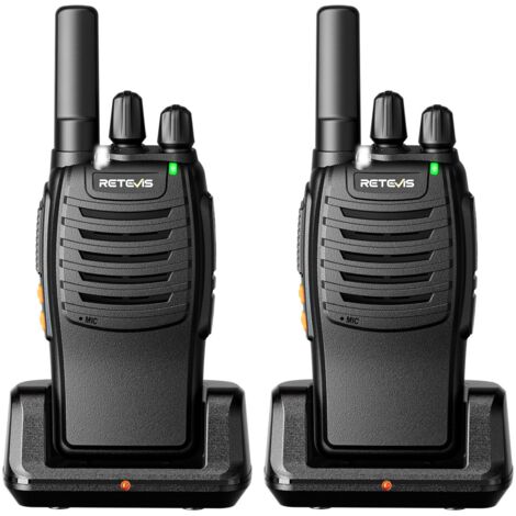 Talkie-walkie professionnel sans licence PMR446 16 canaux, chargement USB-C, lampe torche d'urgence, talkie-walkie VOX (noir, lot de 2) (1/5)